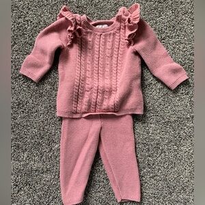 Little Planet Organic Cable Knit Ruffle Sweater Set